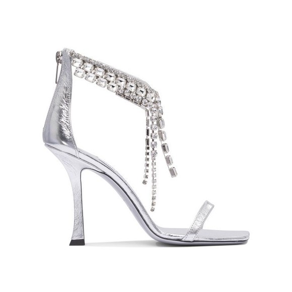 Jimmy Choo 100 Mm Silver Sandals - NWT - Picture 1 of 5